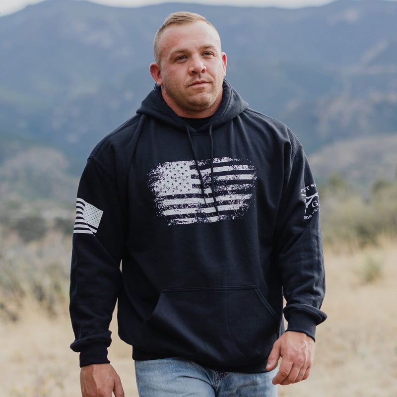 Grunt Style Vintage American Hoodie (Black, Medium) - Image 4